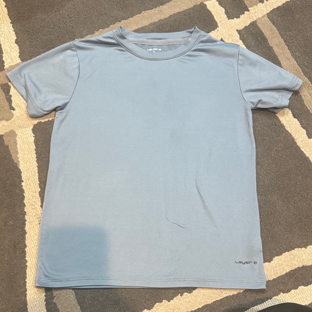 Layer 8 Light Blue Short Sleeve Kids Performance Tee